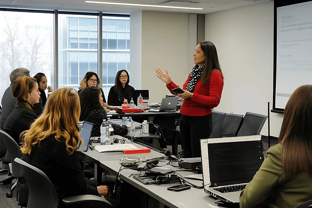 students are listening teacher in classroom
